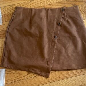 Cupshe Tan Skirt with Button Detail